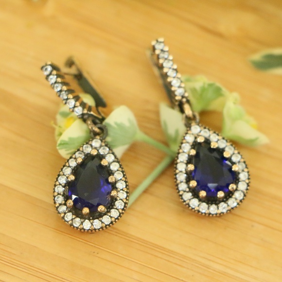 Grand Bazaar Jewelers Jewelry - 925 Sterling Silver Cubic Zirconia Stones Earrings